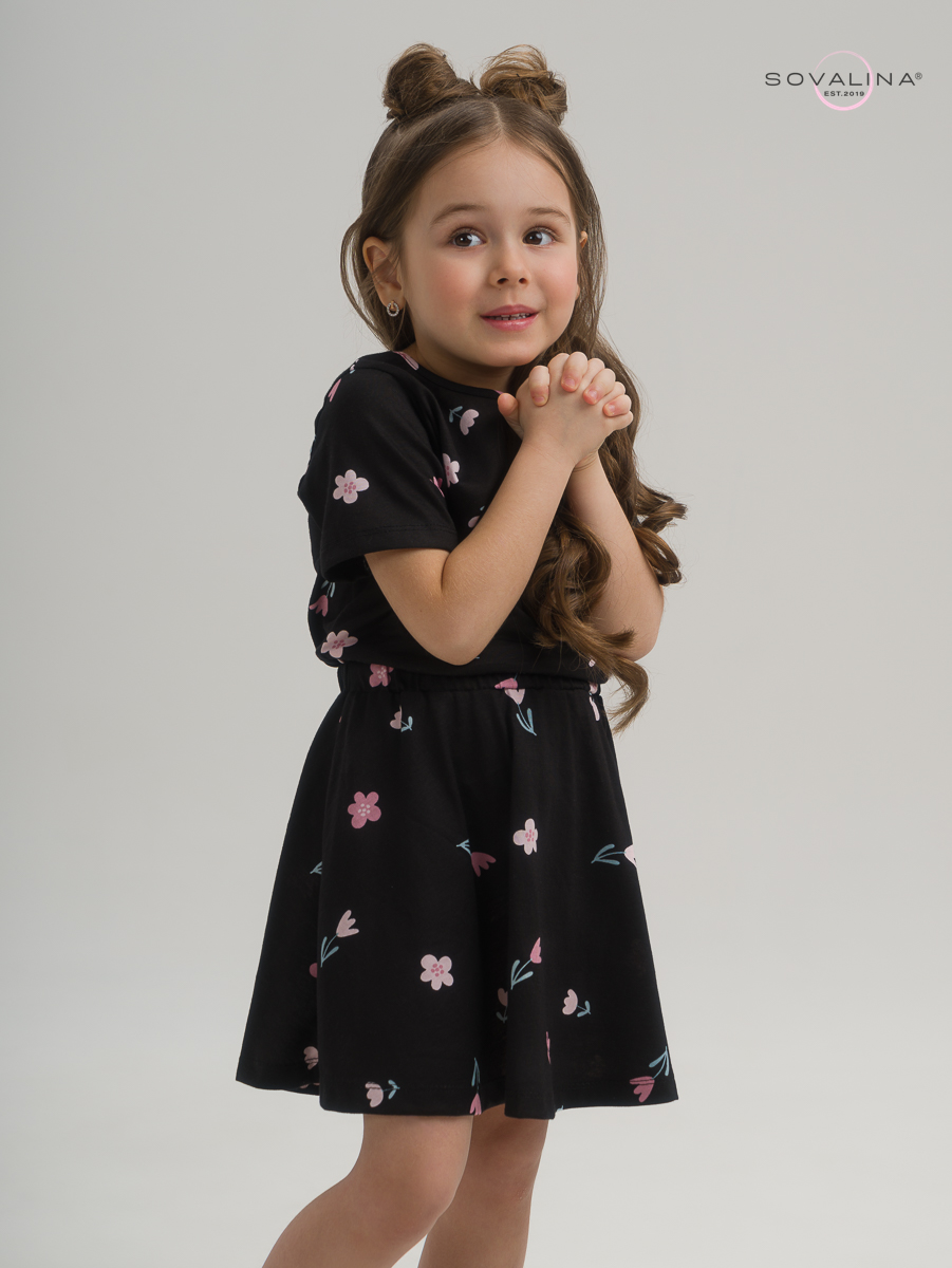 Костюм Мальвина SG тюльпаны на черном New