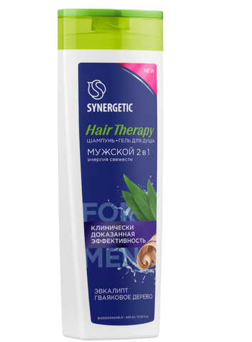 Шампунь - Гель для душа муж.Синергетик 2в1 Эквалипт Гваяковое дерево 400мл