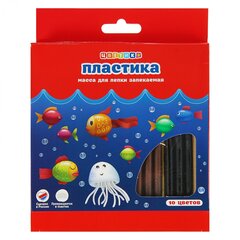 
          Набор полимерной глины (пластика) для лепки и моделирования, 10 цветов, "Цветик", 200 гр., европодвес