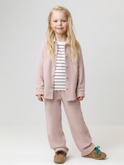 брюки  для девочки  КР 400843/розовый лед к577