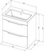 Aquanet 354886 Тумба с раковиной Практика 60 2 ящ. цв.белый глянец (354886)