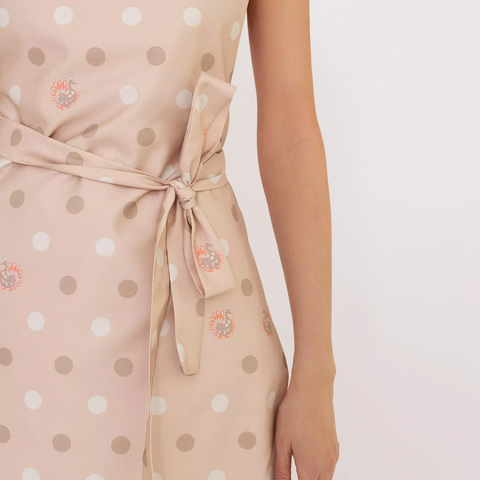 Фартук Mollen песочно-бежевый с узором горох