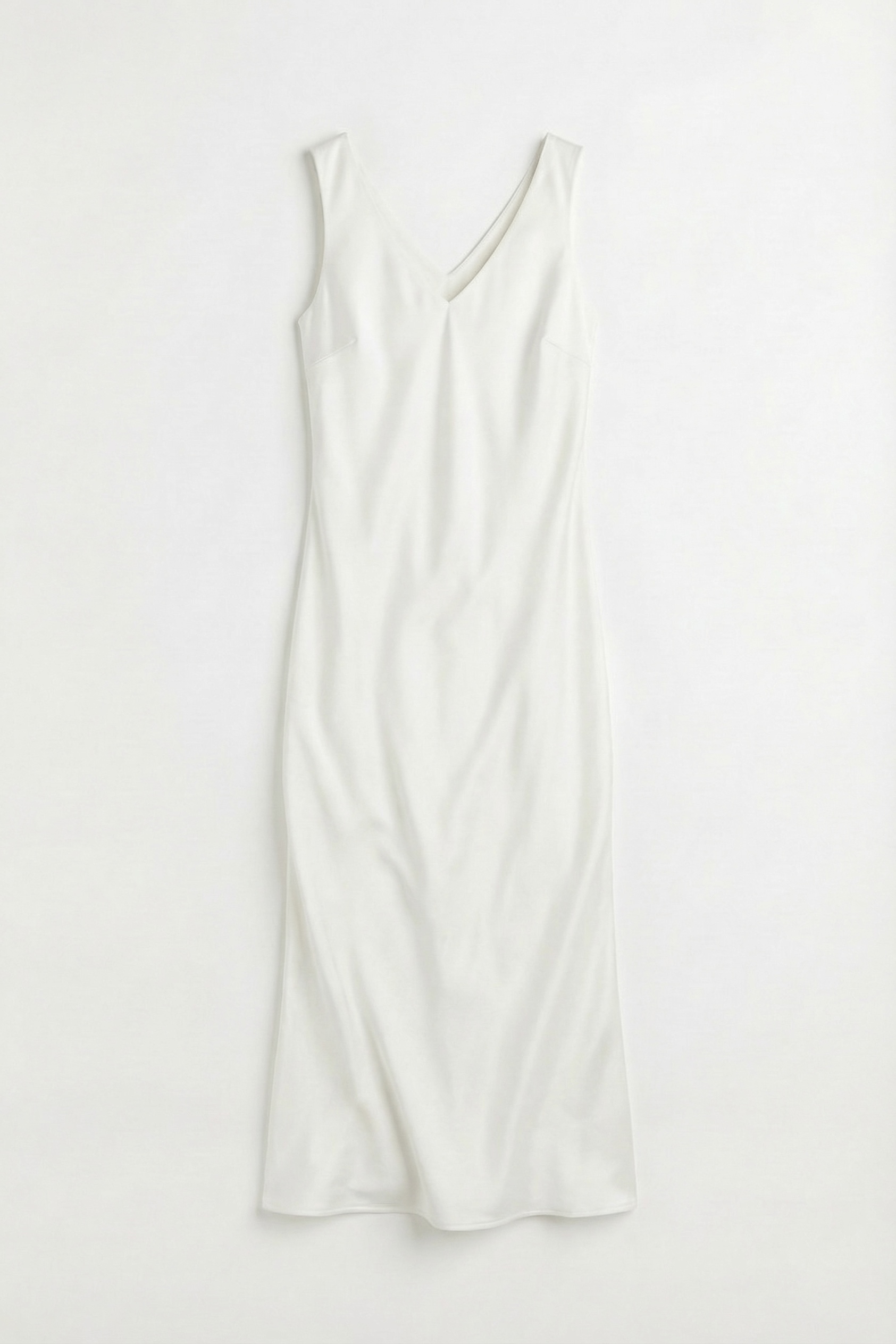 Платье-комбинация на широких бретелях, молочный