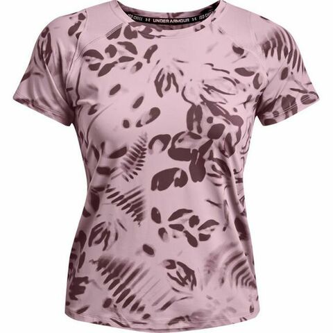 Женская теннисная футболка Under Armour Women's UA IsoChill 200 Print Short Sleeve - mauve pink/ash plum