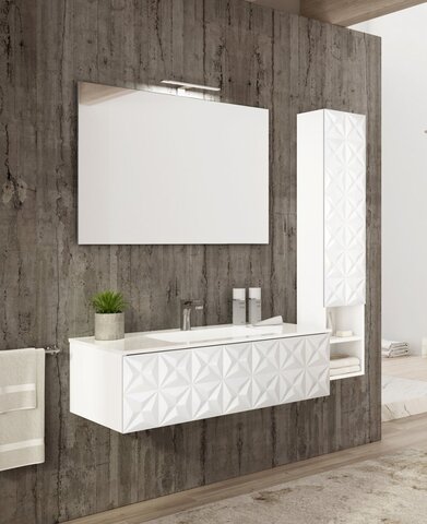 Cezares LC/BS1051T.601 LECCE Подвесной шкафчик с одним выдвижным ящиком, с доводчиками (Push/Pull) LC/BS1051T.601 Bianco Laccato Opaco 105,5x51,5x30