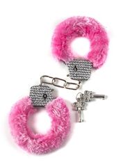 Розовые наручники с кристаллами BONDAGE - 