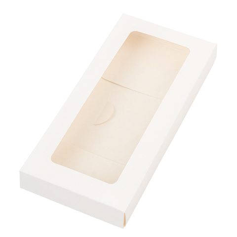 Коробка - конверт под шоколадку белая с окном 17*8*1,5 см