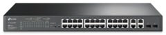 TP-Link TL-SL2428P JetStream Smart коммутатор с 24 PoE+ портами 10/100 Мбит/с и 4 гигабитными портами