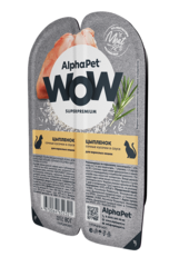 ALPHAPET ламистер для взрослых кошек цыпленок 80 гр