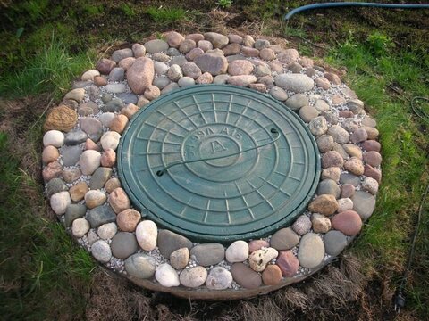 Люк канализационный Gidrolica Garden — пластиковый тип Л, зеленый