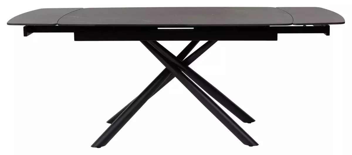 Стол RIVOLI 140 MATT BLACK MARBLE SOLID CERAMIC / BLACK, DISAUR