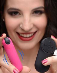 Розовая вибропуля с пультом ДУ 21X Vibrating Bullet with Remote Control - 