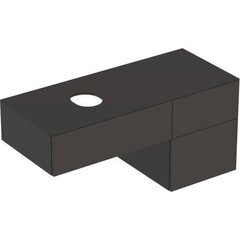 Шкафчик для накладной раковины Geberit VariForm, с тремя выдвижными ящиками и сифоном: B=120см, H=55см, T=51см, темно-серый / лакированный матовый, темно-серый / матовый фото