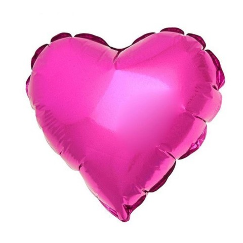 Сердце Металлик Розовый (46 см)