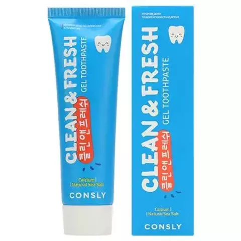 Consly Clean&Fresh Toothpaste With Calcium and Natural Sea Salt Паста зубная гелевая с кальцием и натуральной морской солью