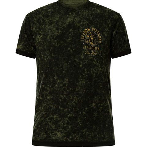 Affliction | Футболка мужская двусторонняя Skull Ranger Rev A23086 перед зеленого цвета
