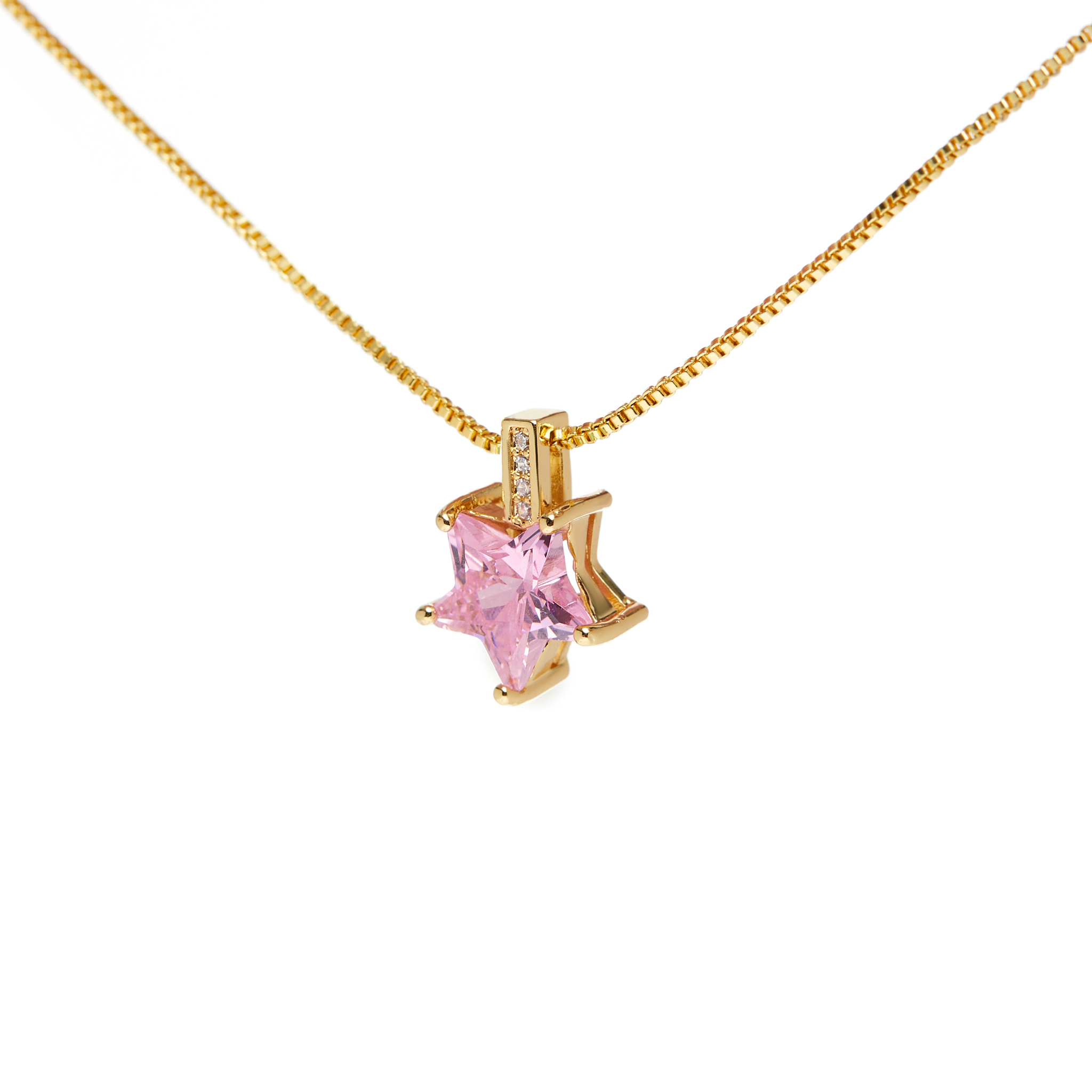DÉJÀ VU Колье Pink Star Necklace – Gold цена и фото