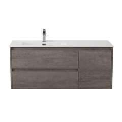 BelBagno KRAFT-1200-2C-1A-SO-CG-L KRAFT База под раковину подвесная с двумя выкатн. ящиками одной распашн.дверц. левосторонн. Cemento Grigio,1200x460x500 фото