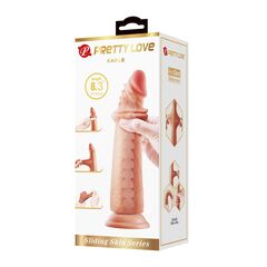 Карамельный фаллоимитатор с эффектом скользящей кожи Kable - 21 см. - 