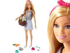 Кукла Barbie Блондинка с питомцами и аксессуарами