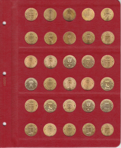 Универсальный лист для гальванических монет диаметром 22 мм