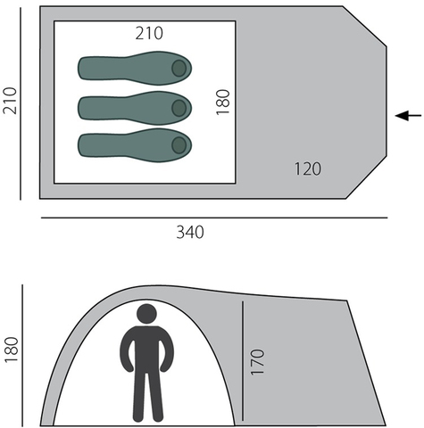 Картинка палатка кемпинговая Btrace Element 3  - 4