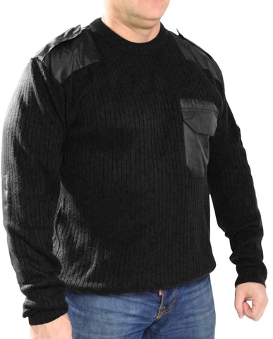 Джемпер свитер мужской (круглый вырез, черный)