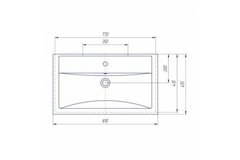 Тумба MISTY Фостер - 80 напольная с 2 ящ. c умывальником