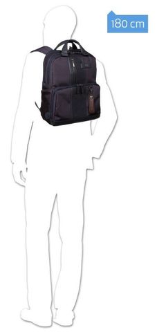 Рюкзак Piquadro Brief, чёрный, кожа натуральная/ткань (CA3975BR/N)