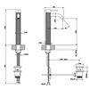 Gessi 316 Смеситель высокий для раковины на 1 отверстие с донным клапаном, h=305мм , излив 123мм, цвет: steel brushed 54104#239
