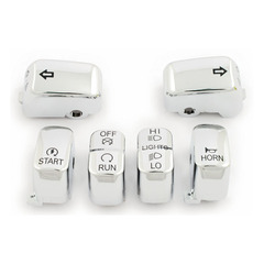 Комплект кнопок хром Softail, Dyna, FLHR, XL, XR1200, V-Rod