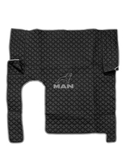 Ковры MAN TGX с 1-м ящиком (механика) (экокожа, черный, серый кант, серая вышивка)