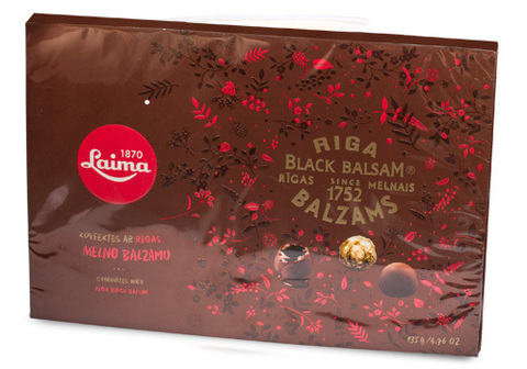 Конфеты в темном шоколаде с Рижским черным бальзамом, 135 г