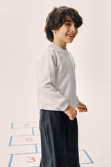 Свитшот из футера (экрю меланж)