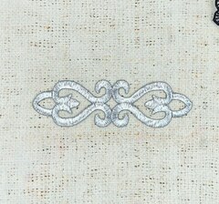 Термоаппликация орнамент, р. 12,3х3,6 см, серебро