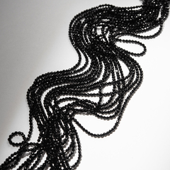 Черная шпинель синтетическая, 2мм, шар, микроогранка