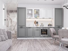 Прямая модульная кухня Ницца Royal-01 Blanco/Magnum - Белый 2140*3150*600
