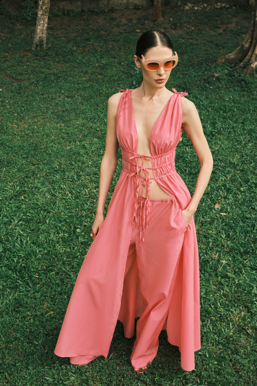 Розовая туника из хлопка