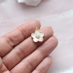 УЦЕНКА!!! Подвеска Цветок с перламутром 18*16 мм, позолота, У058