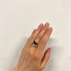 Кольцо с Бабочками разъемное с вишневым янтарем