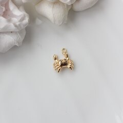 Подвеска Краб с фианитами 15*12 мм, позолота, П147