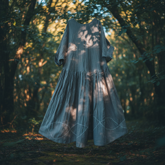 Кира. Платье льняное с вышивкой по низу PL-422545