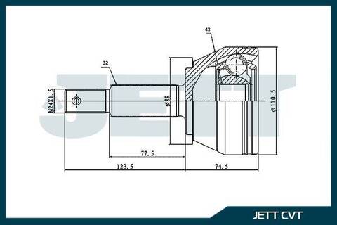 ШРУС внешний JETT V41-1324