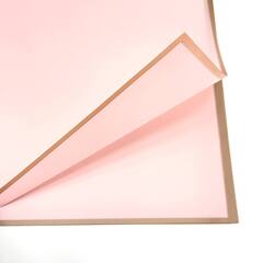 Упаковочная пленка/для цветов, Матовая, Квадрат, Золотой кант, Нежно-розовый, 53 мкм, 0,57*0,57 м, 20 листов