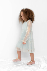 платье  для девочки  К 5855/голубой