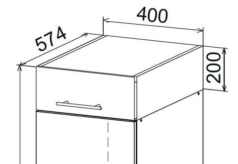 Кухня Альберо антресоль  АНП 400