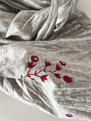 Шарф льняной комби. со штампами 