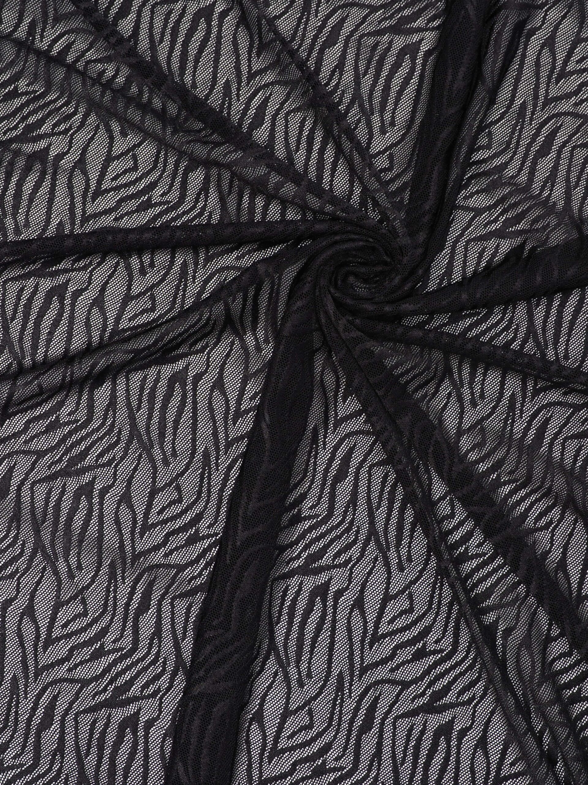 Сетка эластичная черная с принтом зебра НОВАЯ метражом