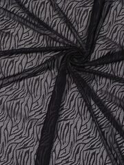 Сетка эластичная черная с принтом зебра НОВАЯ метражом