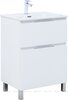 Aquanet 345675 Тумба с раковиной Алвита new 60 (Flat) напольная 2 ящ. цв. белый матовый (345675)